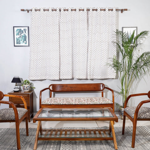 Sanganeri printed cotton window curtain (5 x 3 feet)