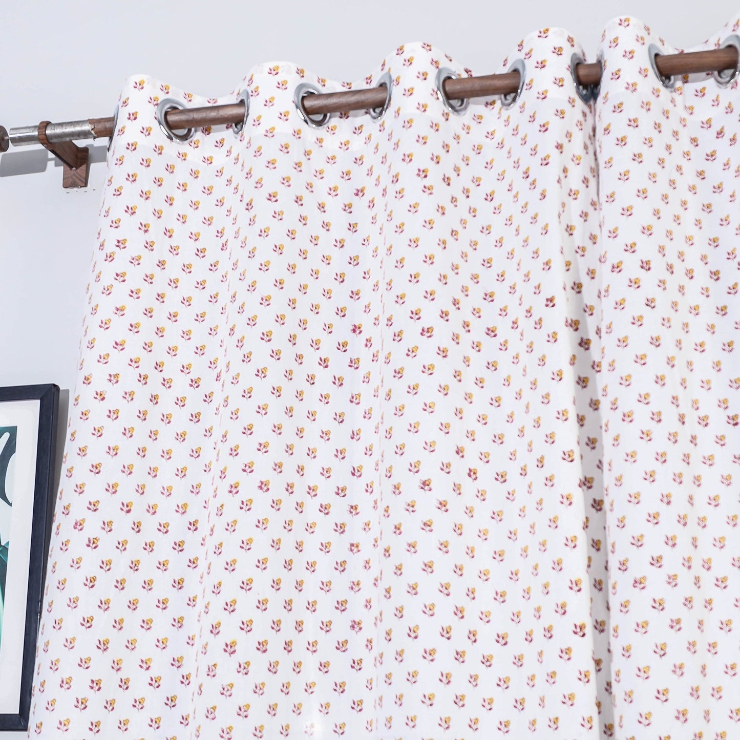 Sanganeri printed cotton window curtain (5 x 3 feet)