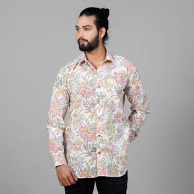  Sanganeri Block Printing Cotton Men Full Sleeve Shirt 