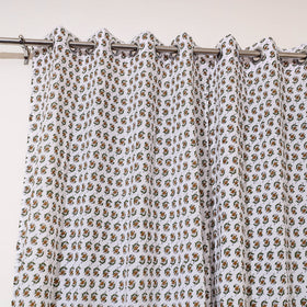 White - sanganeri cotton door curtain (7 x 3.2 feet)