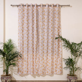 White - sanganeri cotton door curtain (7 x 3.2 feet)