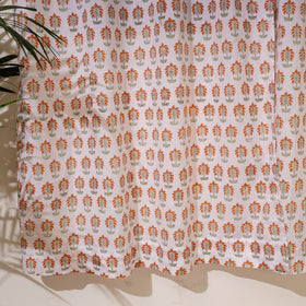 White - sanganeri cotton door curtain (7 x 3.2 feet)