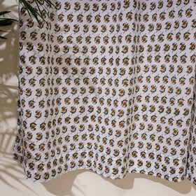 White - sanganeri cotton door curtain (7 x 3.2 feet)