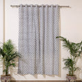 White - sanganeri cotton door curtain (7 x 3.2 feet)