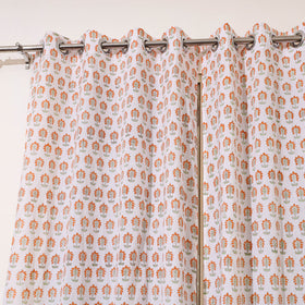 White - sanganeri cotton door curtain (7 x 3.2 feet)