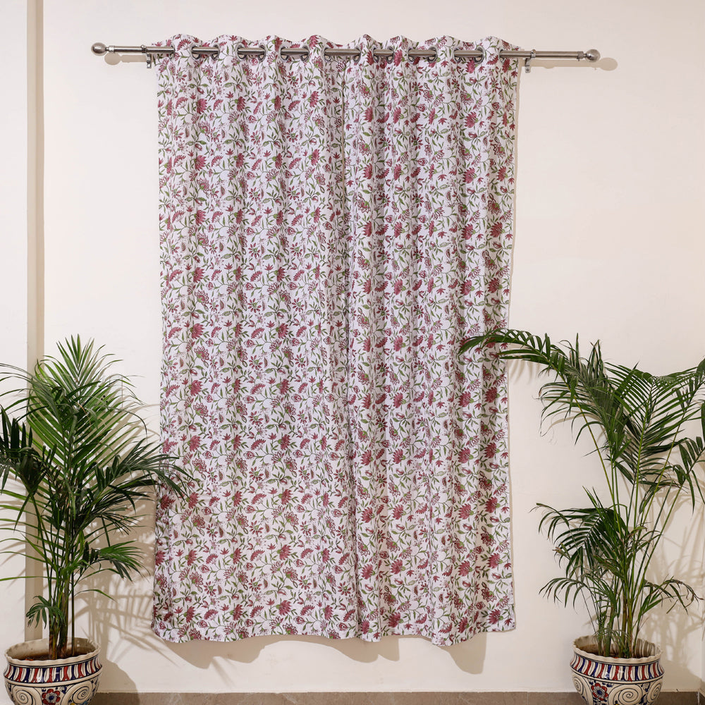  Sanganeri Block Print Pure Cotton Door Curtain 