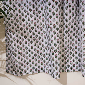 White - sanganeri cotton door curtain (7 x 3.2 feet)