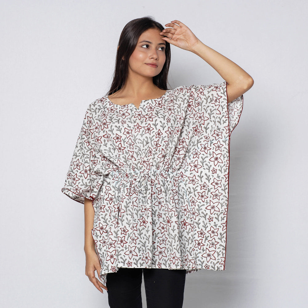Sanganeri Block Print Cotton Kaftan (Short)