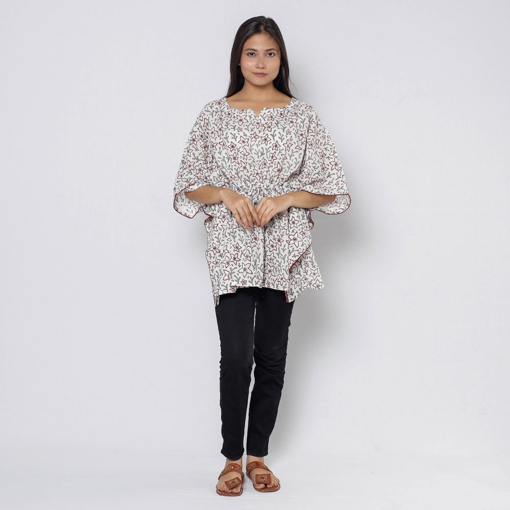 Sanganeri Block Print Cotton Kaftan (Short)