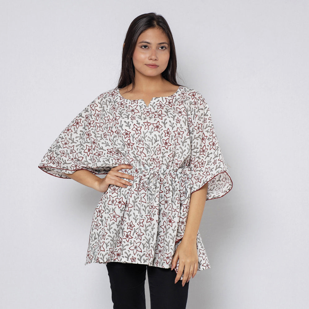 Sanganeri Block Print Cotton Kaftan (Short)