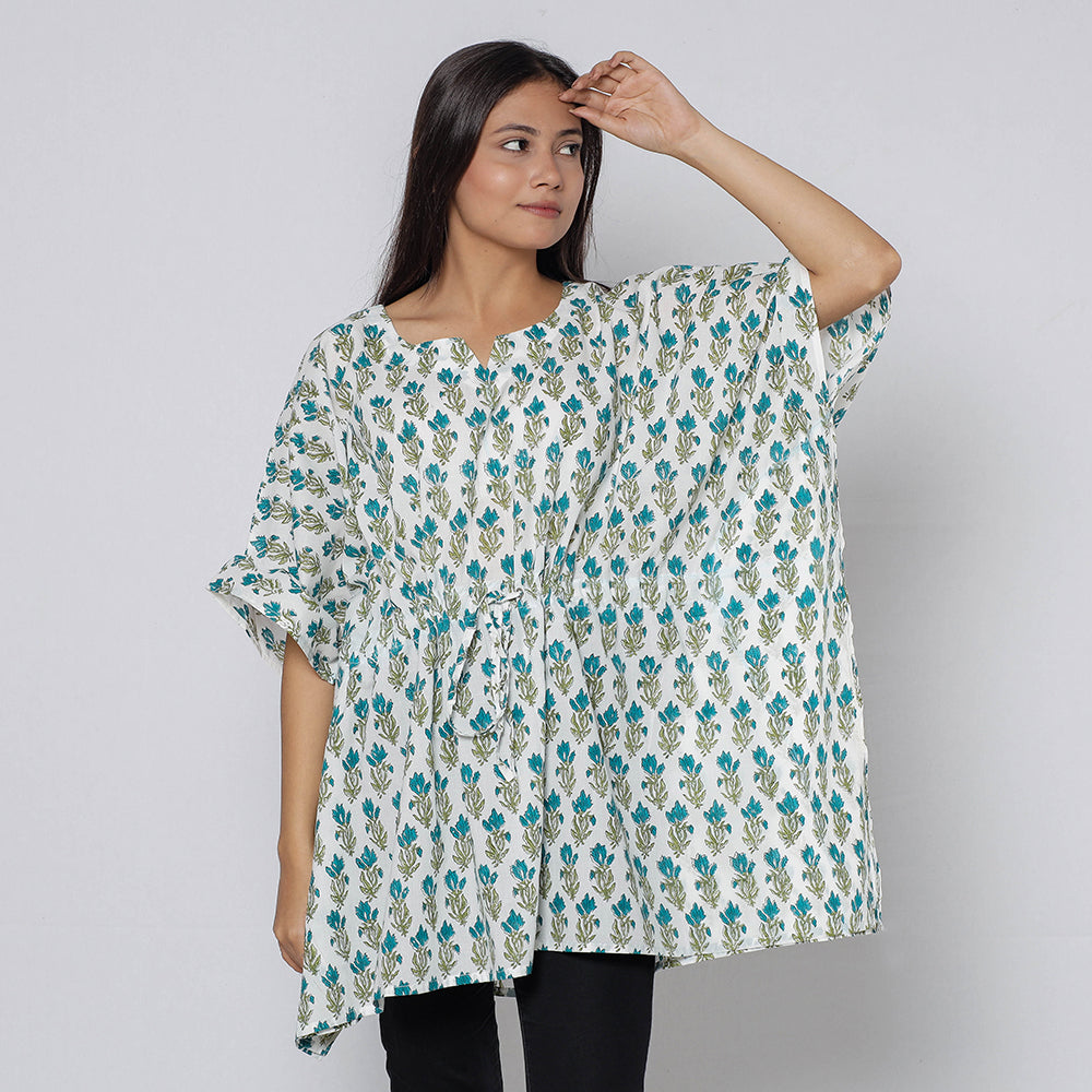Sanganeri Block Print Cotton Kaftan (Short)