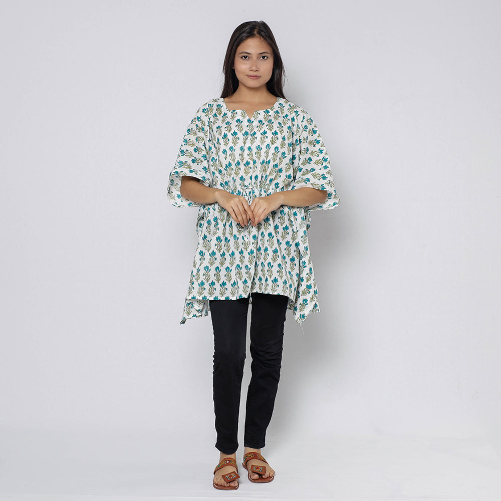 Sanganeri Block Print Cotton Kaftan (Short)