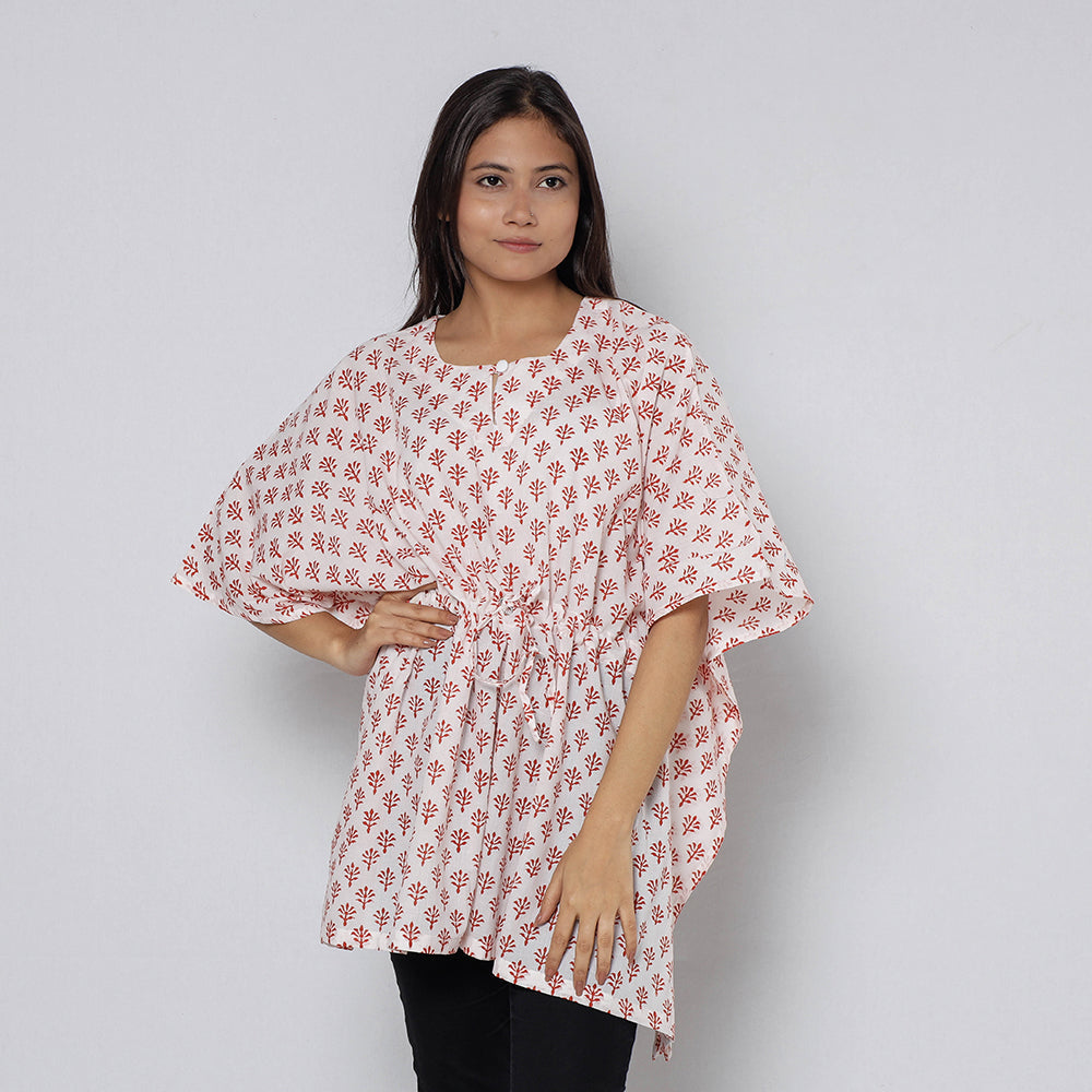 Sanganeri Block Print Cotton Kaftan (Short)
