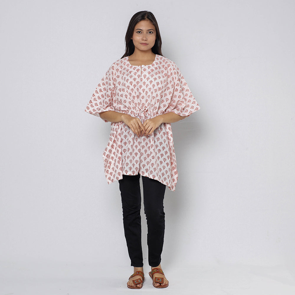 Sanganeri Block Print Cotton Kaftan (Short)