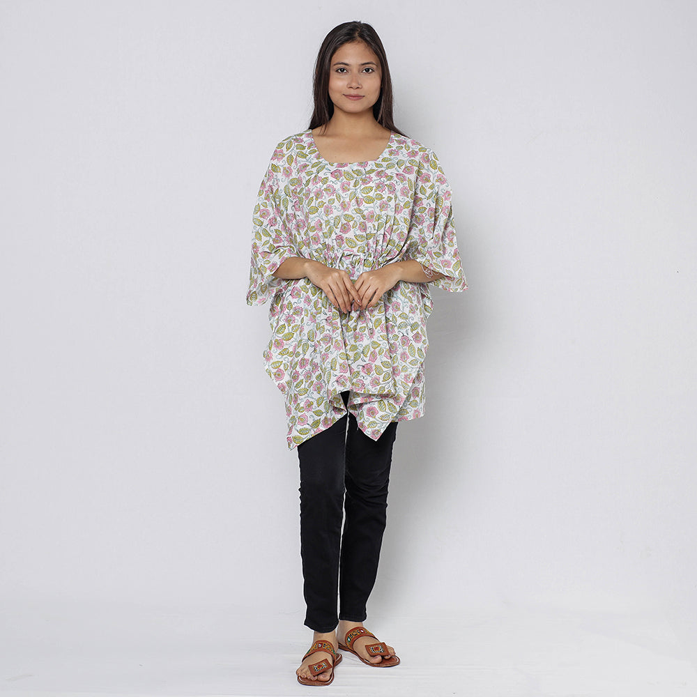 Sanganeri Block Print Cotton Kaftan (Short) 