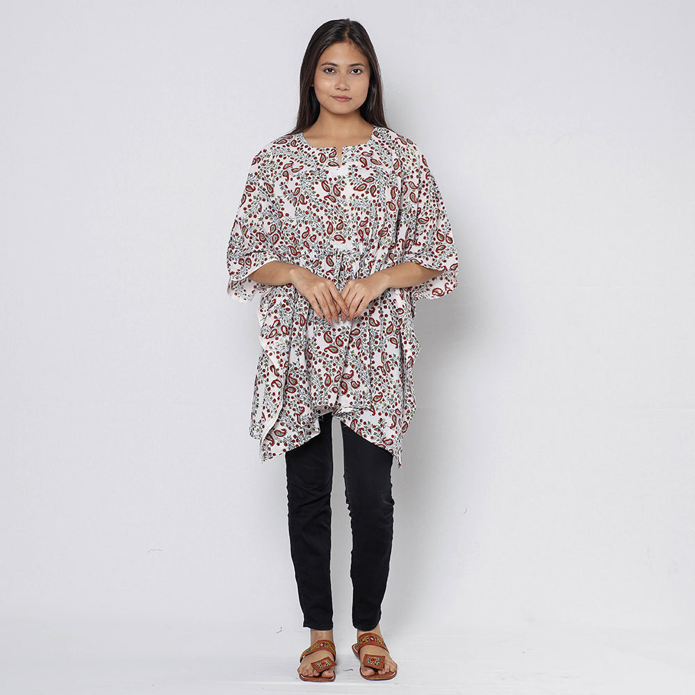 Sanganeri Block Print Cotton Kaftan (Short) 