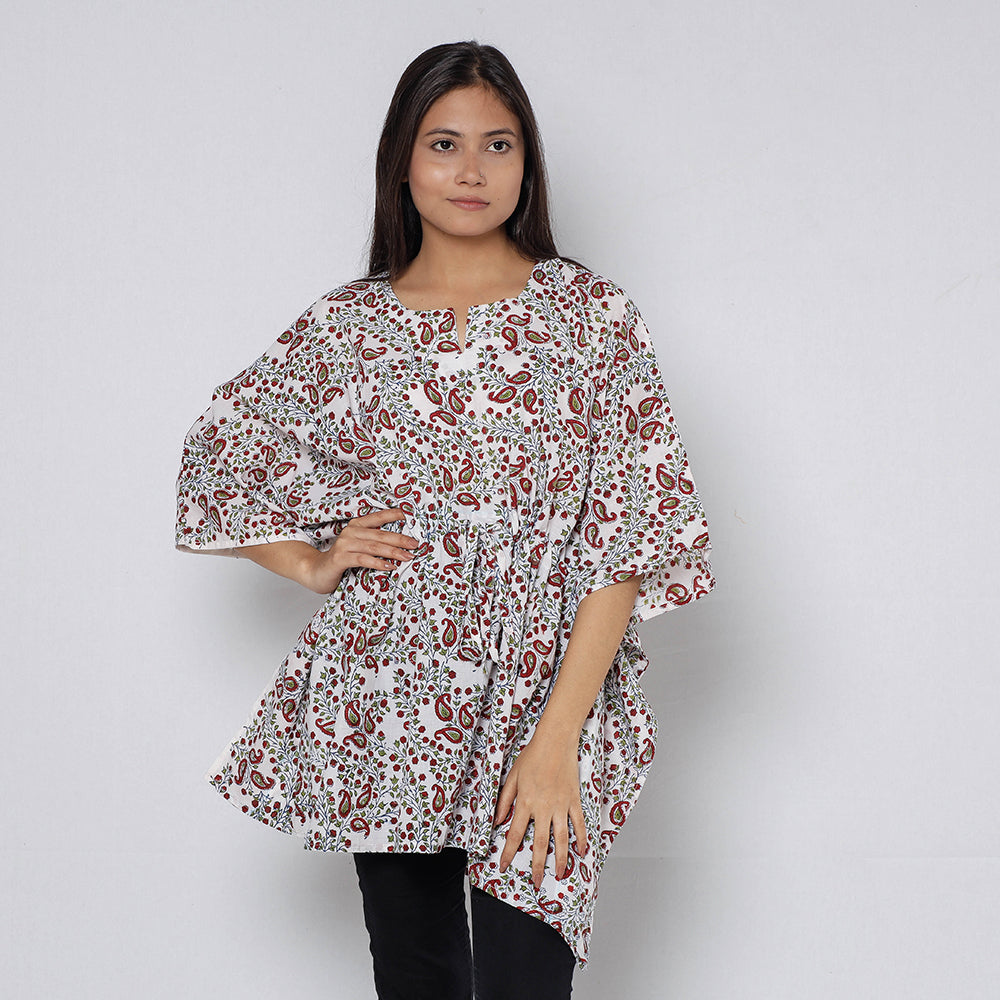 Sanganeri Block Print Cotton Kaftan (Short) 