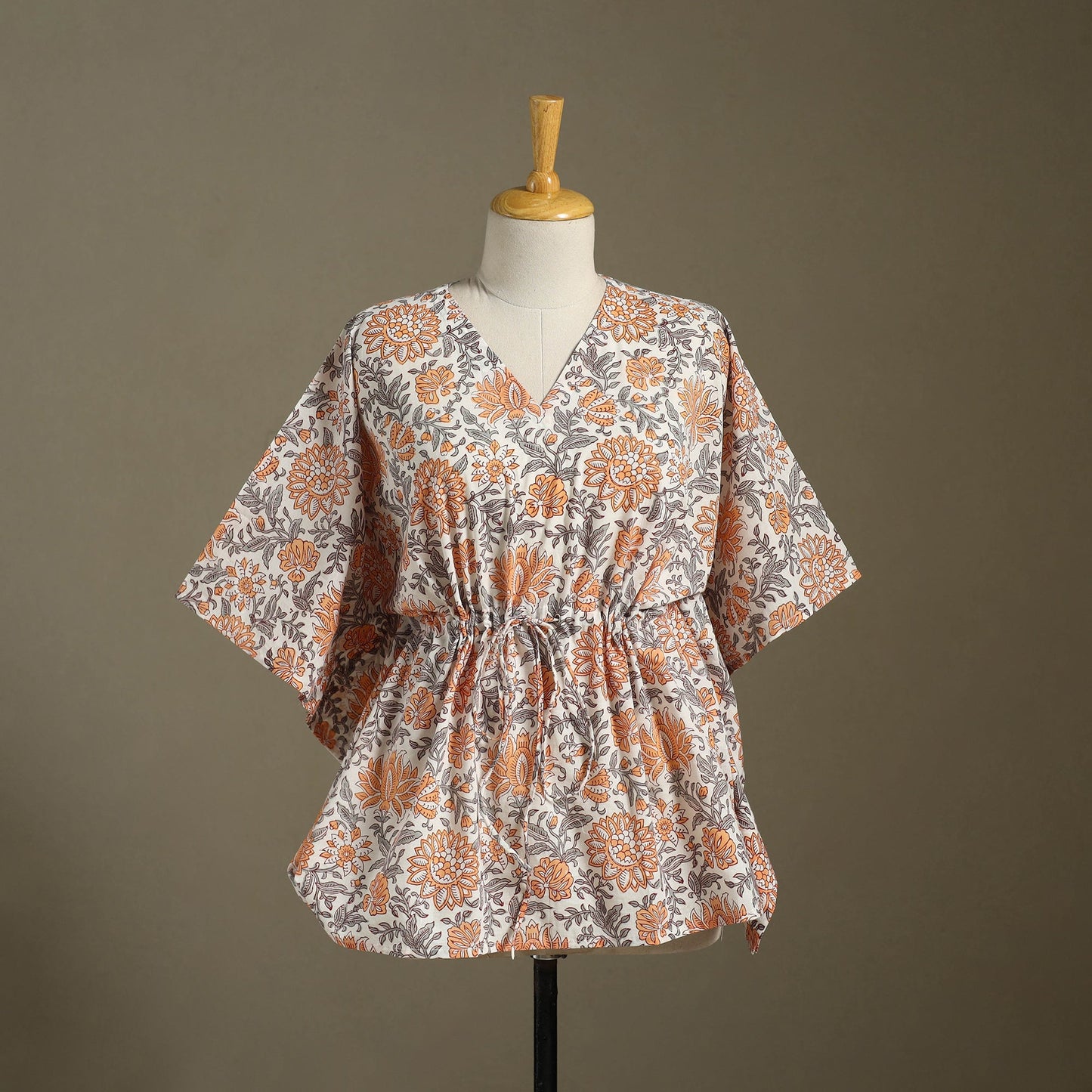 Sanganeri Block Print Cotton Kaftan (Short)