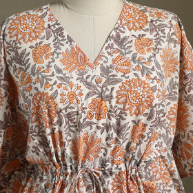 Sanganeri Block Print Cotton Kaftan (Short)