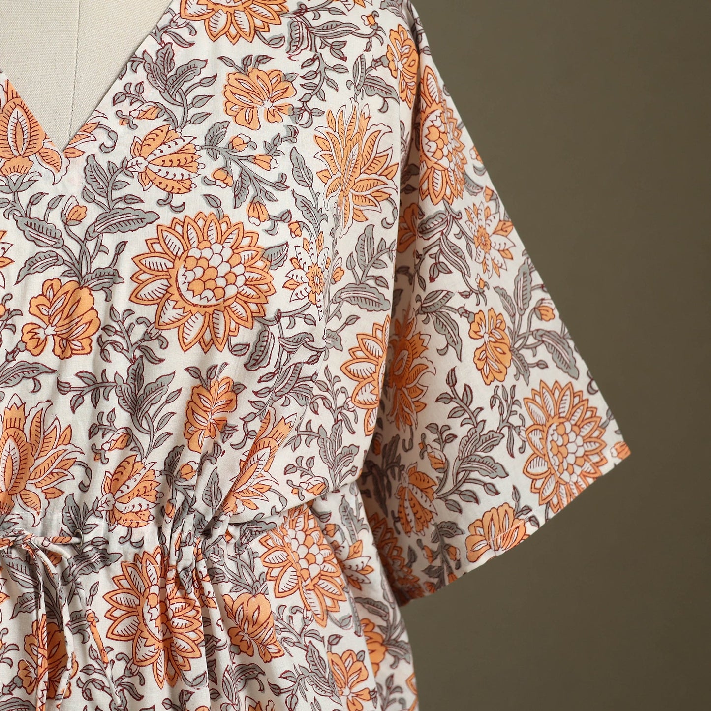 Sanganeri Block Print Cotton Kaftan (Short)