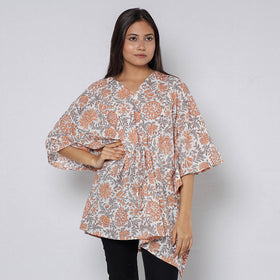Sanganeri Block Print Cotton Kaftan (Short)