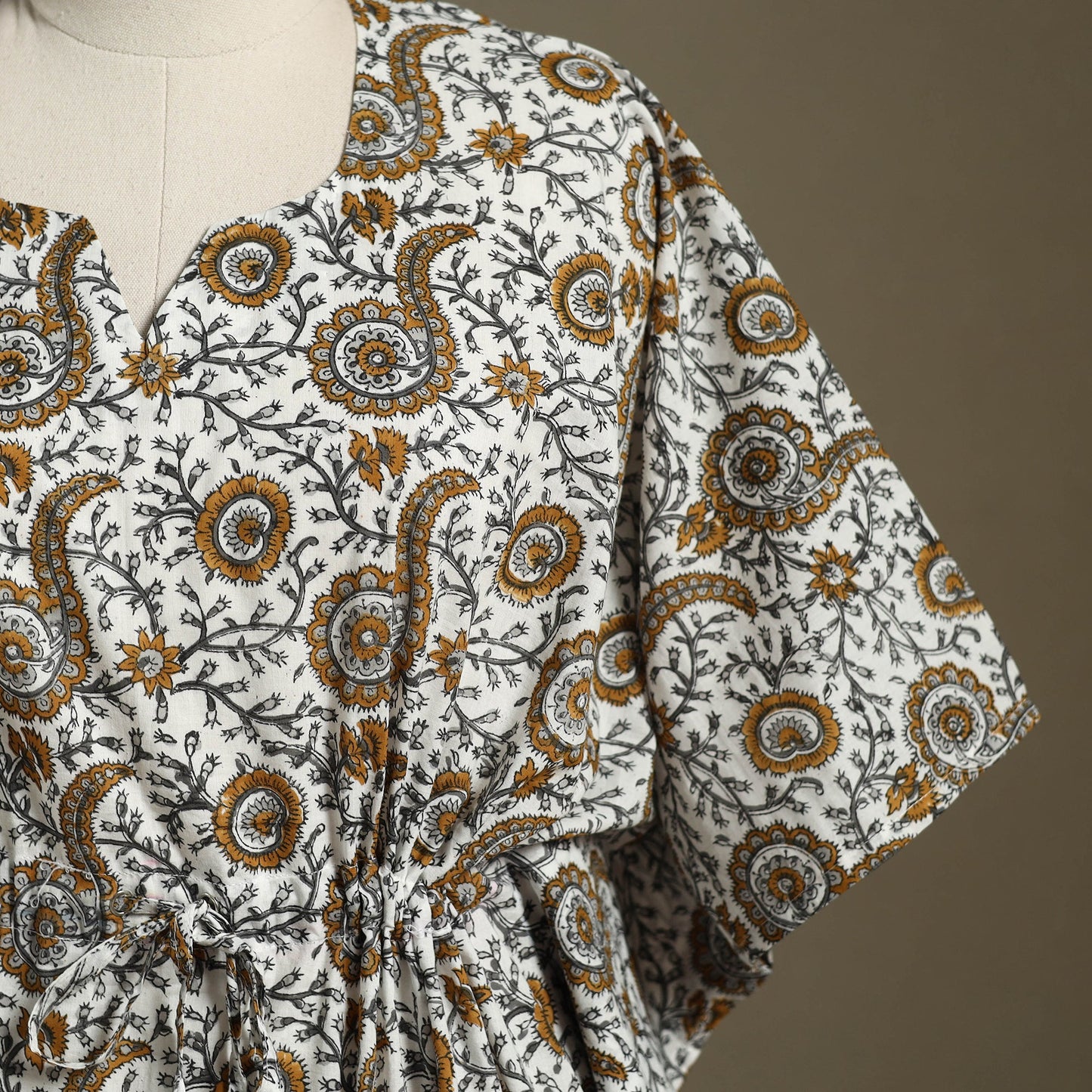 Sanganeri Block Print Cotton Kaftan (Short)