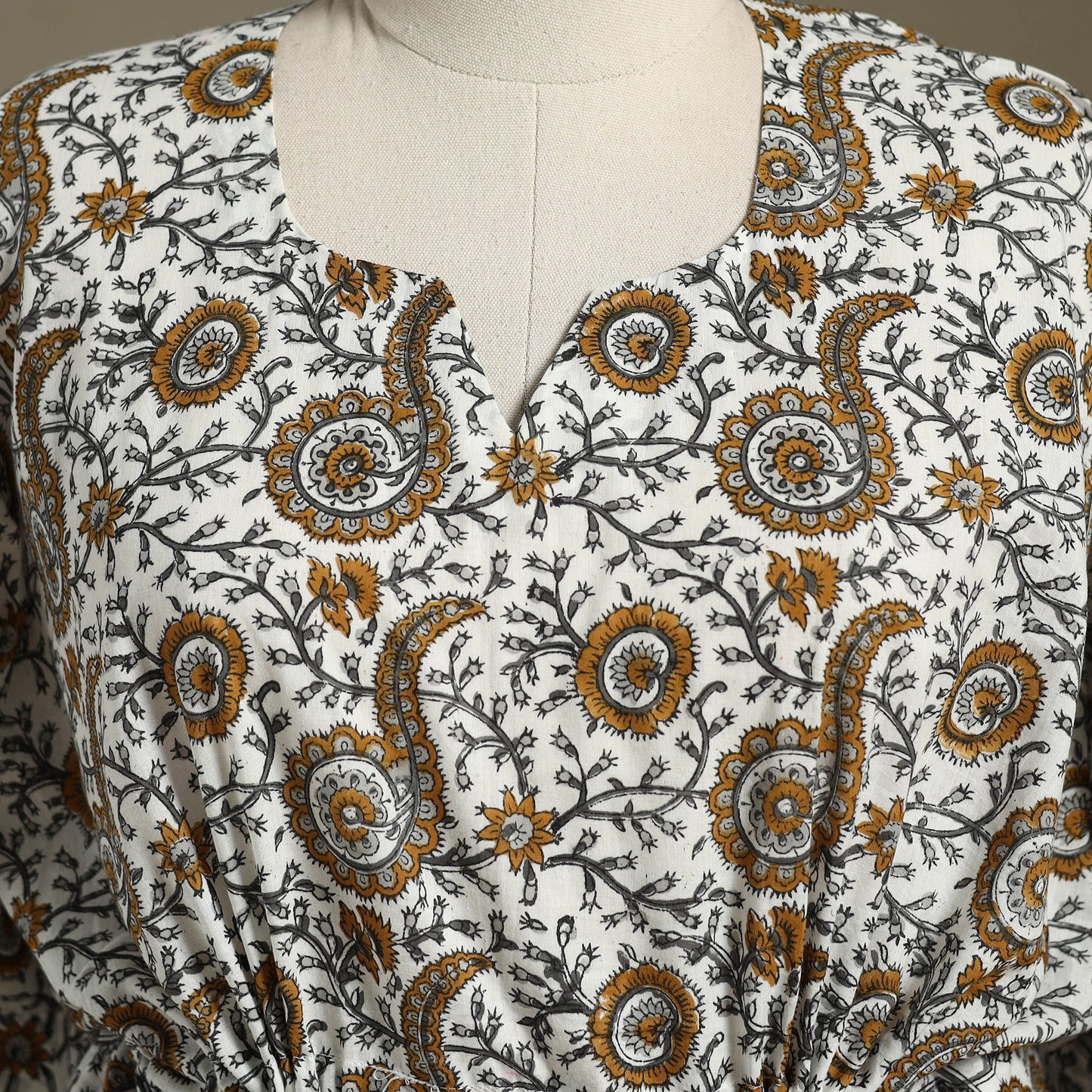 Sanganeri Block Print Cotton Kaftan (Short)