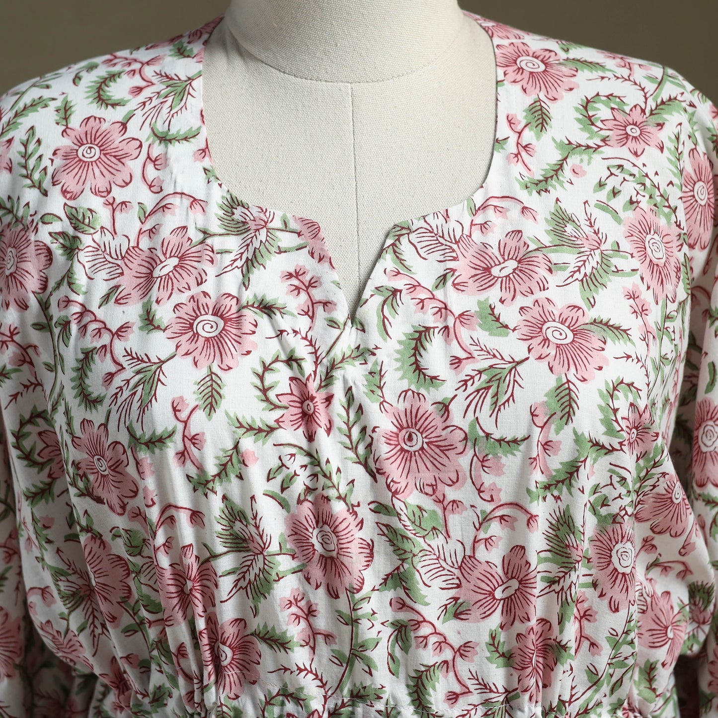 Sanganeri Block Print Cotton Kaftan (Short)