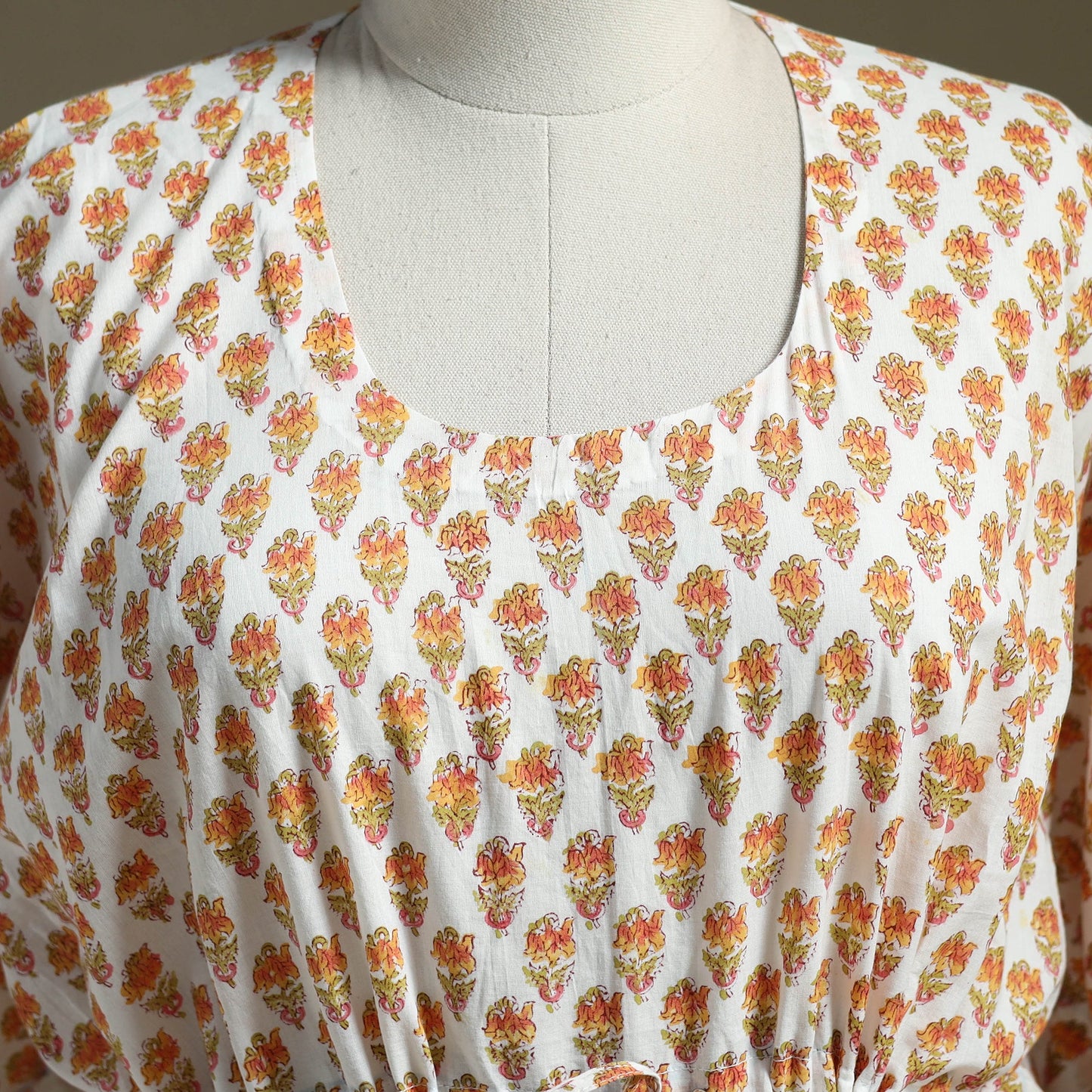 Sanganeri Block Print Cotton Kaftan (Short)