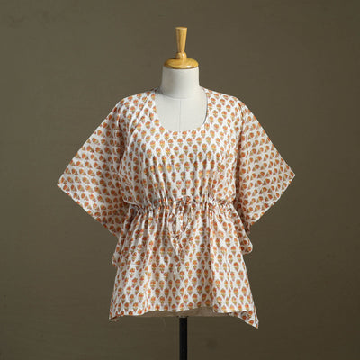 Sanganeri Block Print Cotton Kaftan (Short)