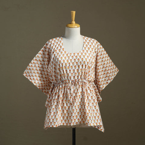Sanganeri Block Print Cotton Kaftan (Short)