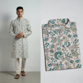 Sanganeri cotton long kurta for men 15 - handcrafted
