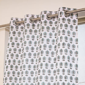White - sanganeri cotton window curtain (5 x 3.3