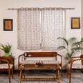  Sanganeri Block Print Pure Cotton Window Curtain Online at iTokri.com