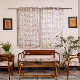  Sanganeri Block Print Pure Cotton Window Curtain Online at iTokri.com