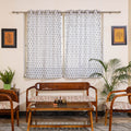 White - sanganeri cotton window curtain (5 x 3.3
