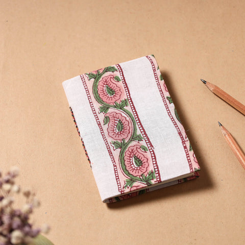  Sanganeri Fabric Cover Handmade Paper Notebook 