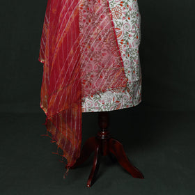 Sanganeri hand block print cotton 2pc unstitched dress