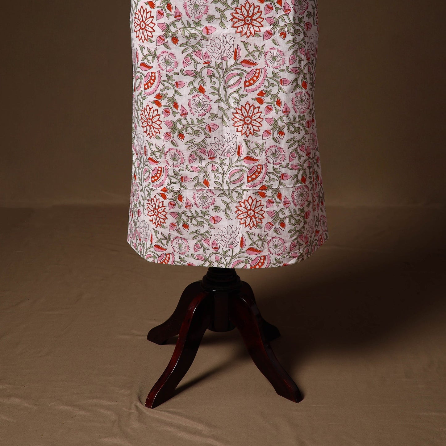 White - sanganeri hand block print cotton 2pc unstitched