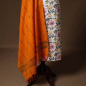 Sanganeri hand block print cotton 2pc unstitched dress