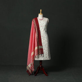 Sanganeri hand block print cotton 2pc unstitched dress