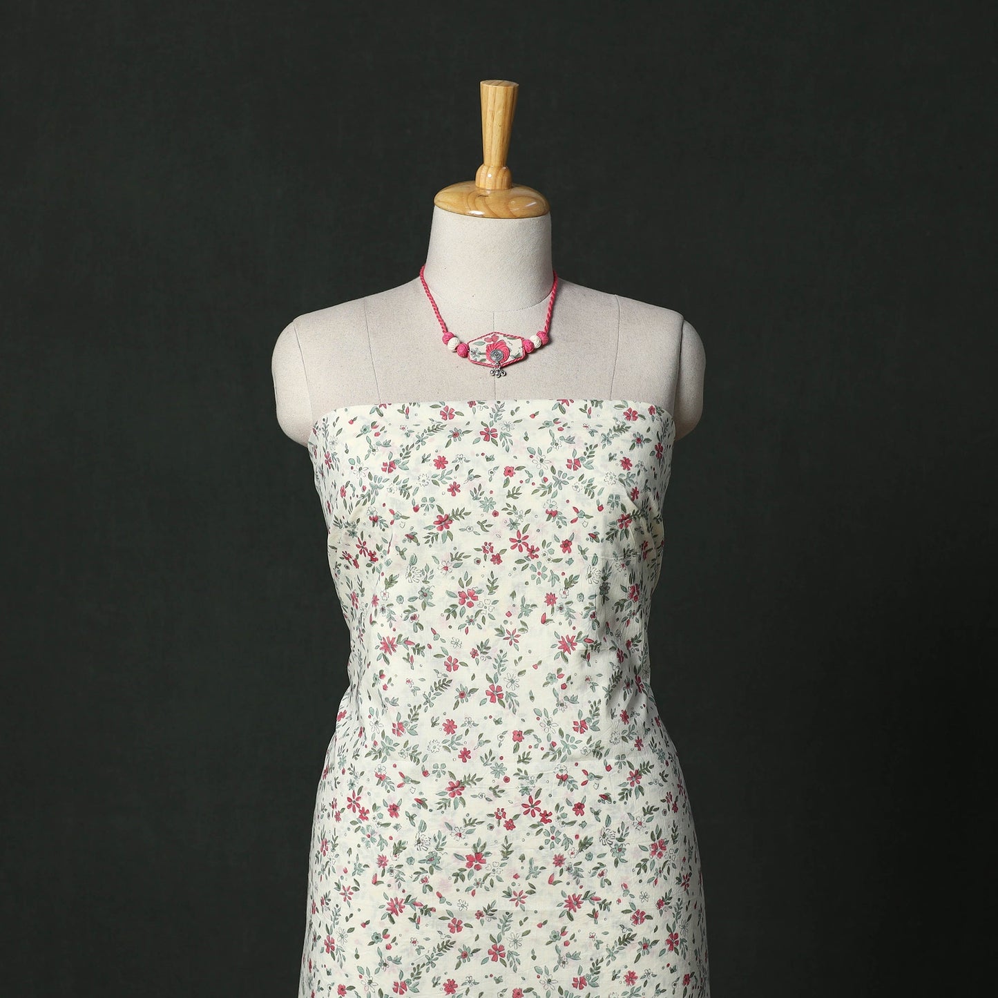 Sanganeri hand block print cotton 2pc unstitched dress