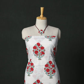 Sanganeri hand block print cotton 2pc unstitched dress