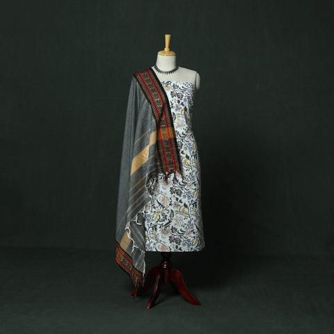 Sanganeri hand block print cotton 2pc unstitched dress