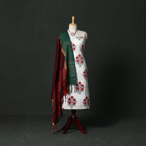 Sanganeri hand block print cotton 2pc unstitched dress
