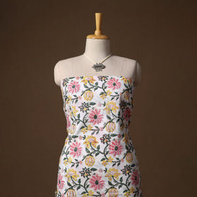 Sanganeri hand block print cotton 2pc unstitched dress