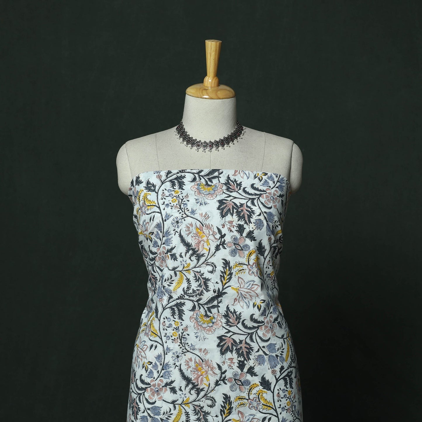 Sanganeri hand block print cotton 2pc unstitched dress