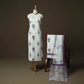 Sanganeri hand block print cotton 3pc unstitched dress