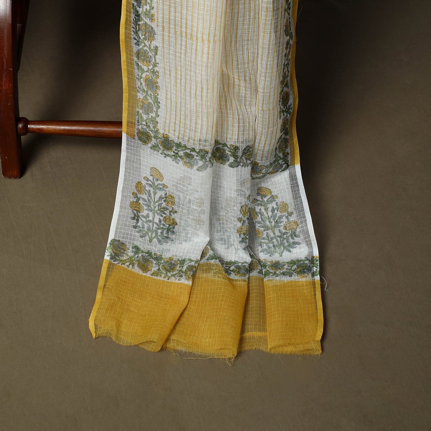 Sanganeri hand block print cotton 3pc unstitched dress