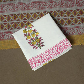 Sanganeri hand block print cotton 3pc unstitched dress
